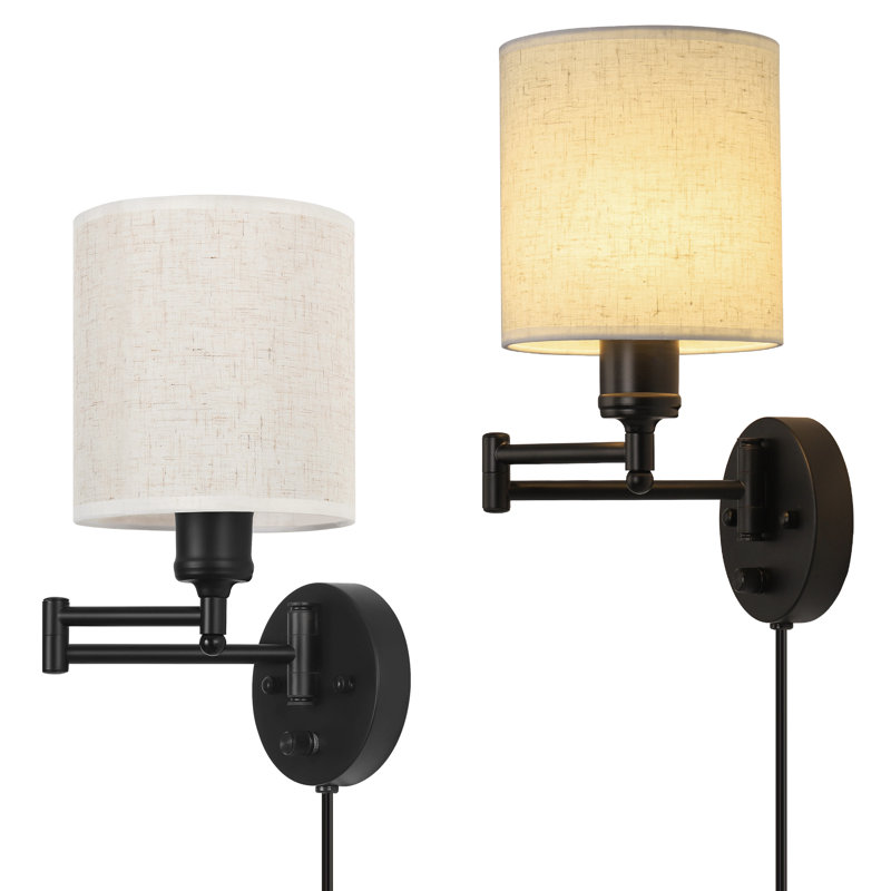 Red Barrel Studio® 2Pack Swing Arm Wall Sconces PlugIn Sconces With